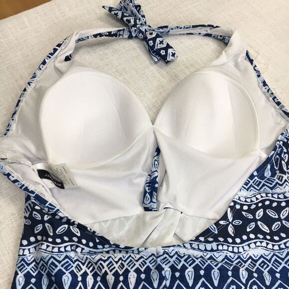 Jantzen One Piece Swimsuit Women 12 Tribal Print Halter Neck Beach Bathing Suit - Picture 8 of 16